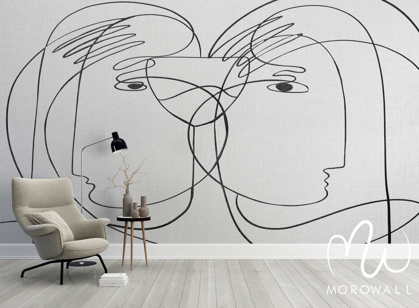 Papier Peint LINE FACE 4 - Morowall