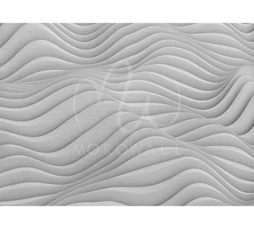 Papier peint 3D gris blanc effet vague, déco murale moderne, relief texturé