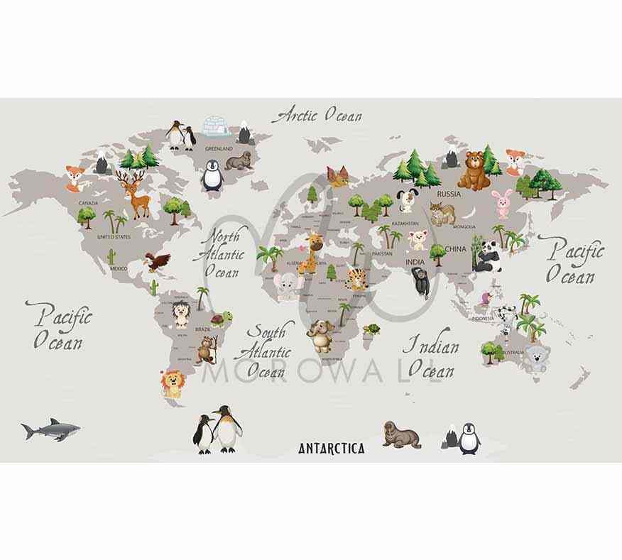 Papier Peint La carte du monde - Morowall