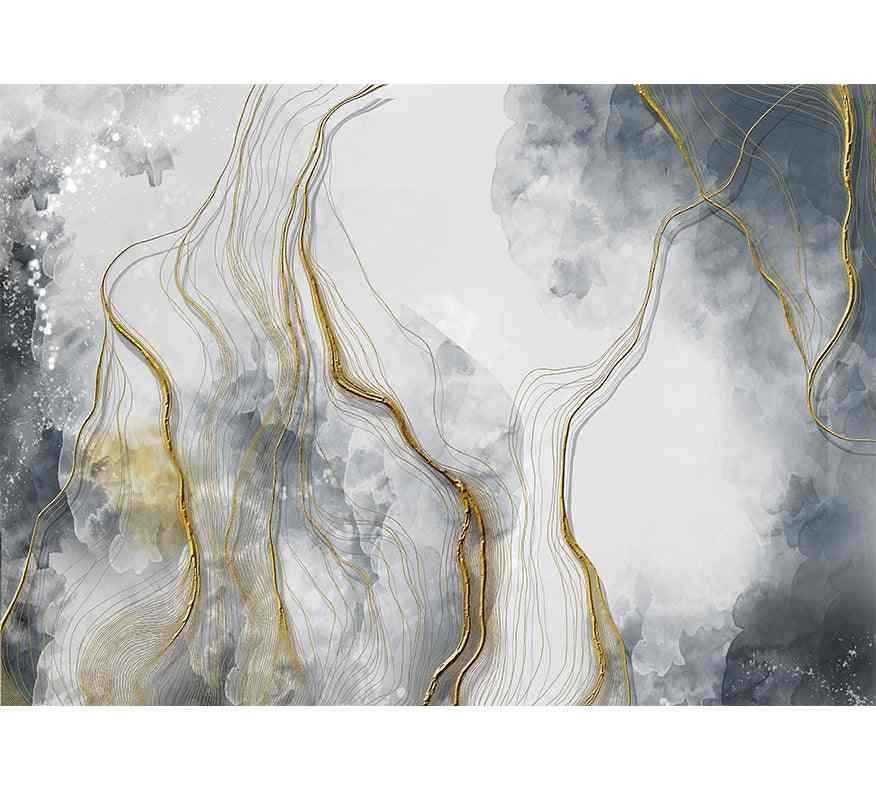 Papier Peint Gold & grey Marble - Morowall