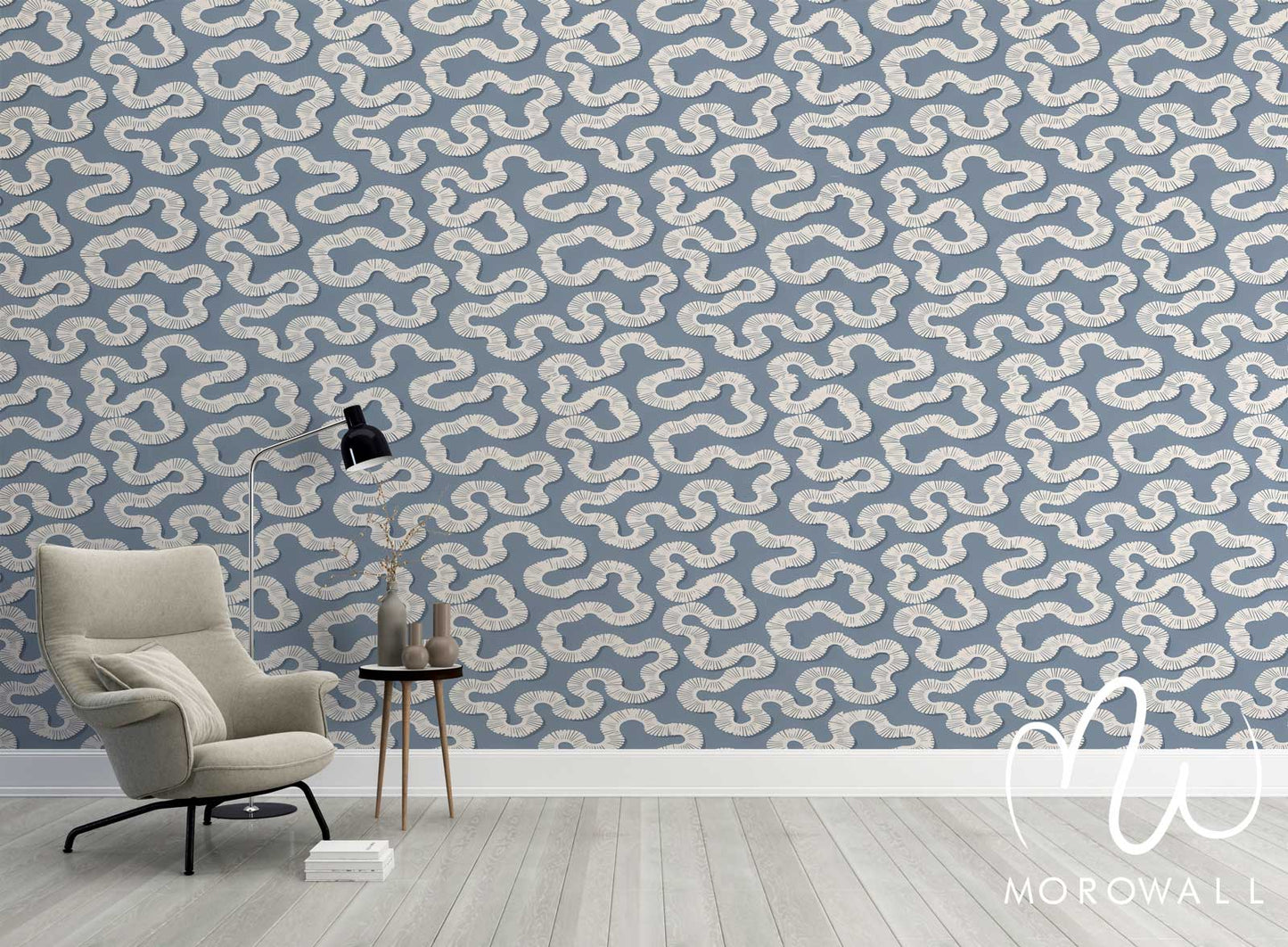 Papier Peint pattern blue Lines