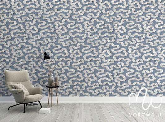 Papier Peint pattern blue Lines