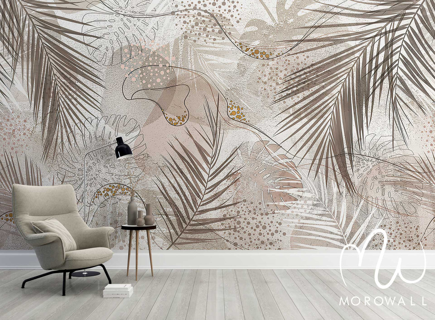 Papier Peint brown abstract palm