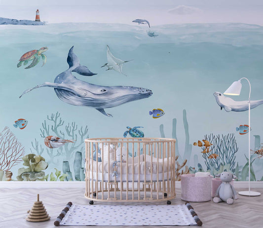 Papier Peint la baleine d'océan