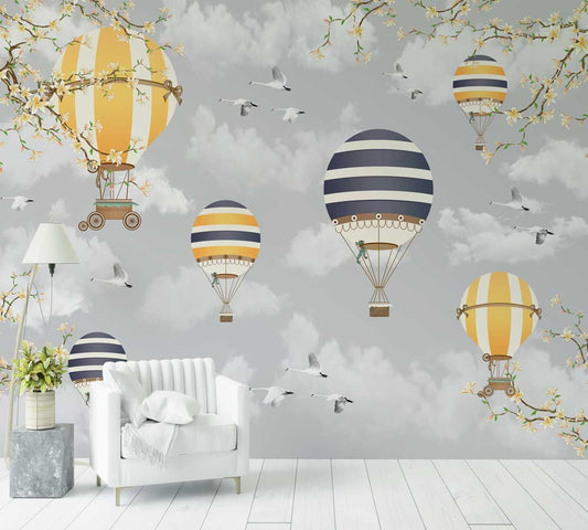 Papier Peint Black Yellow Air Ballon