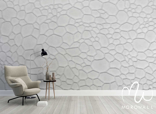 Papier Peint 3D Grey White - Morowall