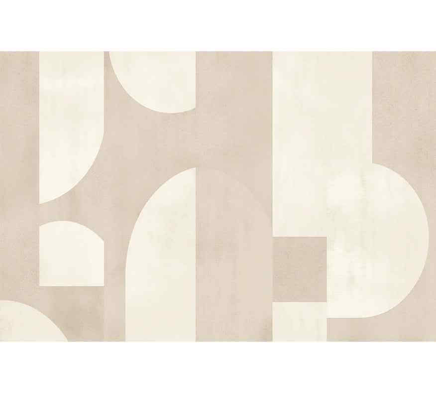 Papier Peint Beige Geometrique - Morowall