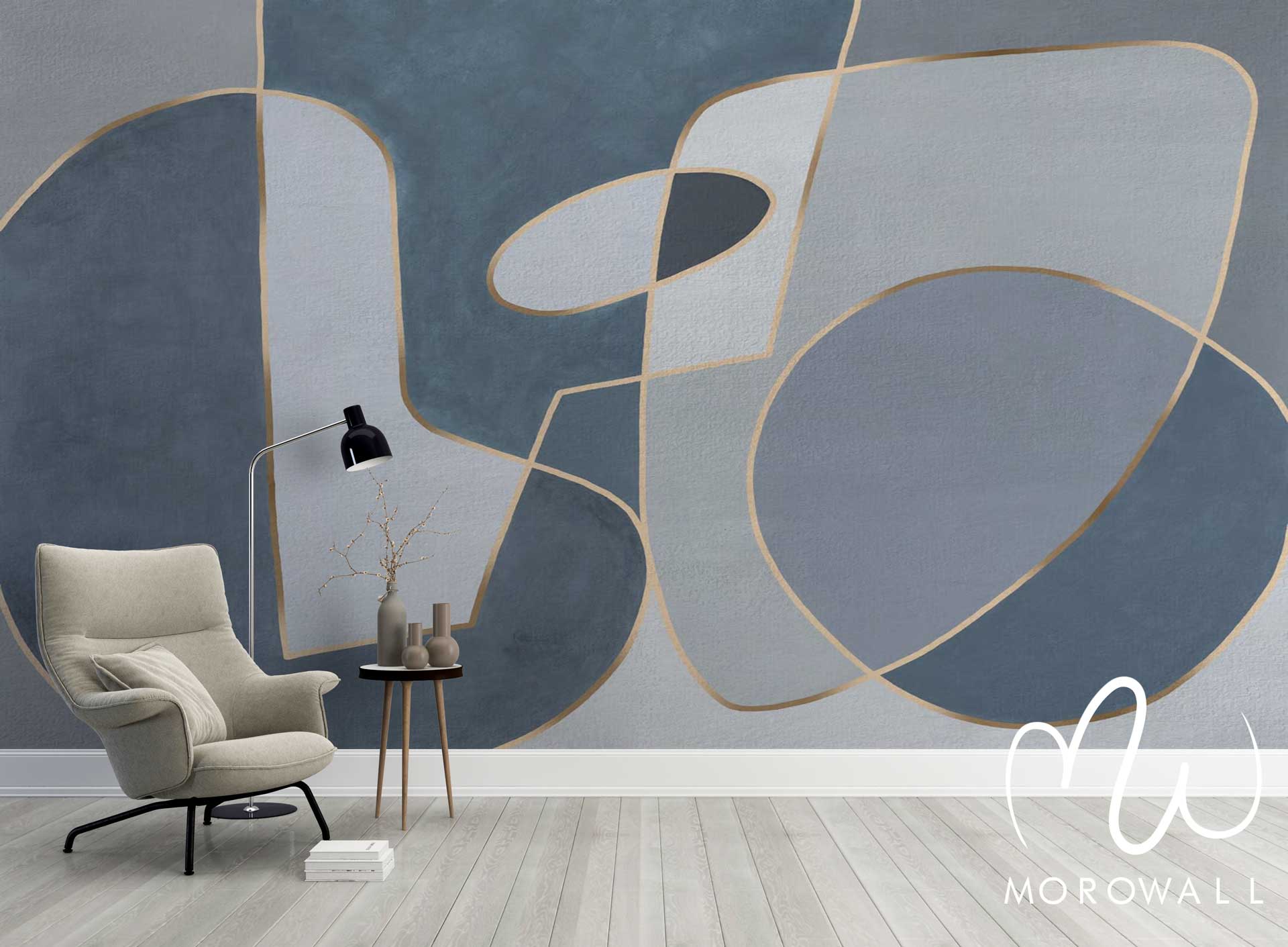 Papier Peint Blue Abstract - Morowall