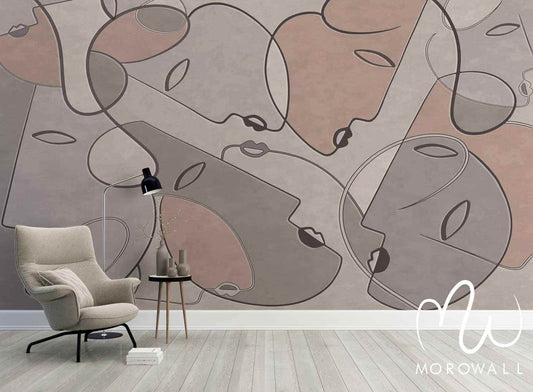 Papier Peint FACES 1 - Morowall