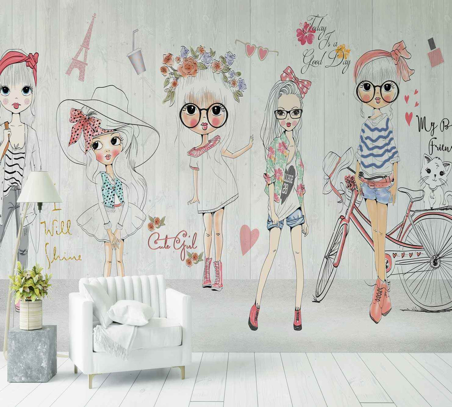 Papier Peint I will shine baby girl - Morowall