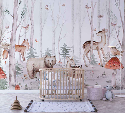 Papier Peint L'ours et le Faon