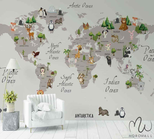 Papier Peint La carte du monde - Morowall