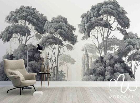 Papier Peint la grande forêt grise - Morowall