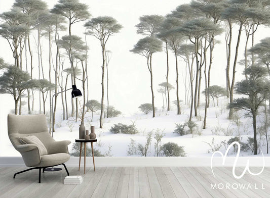 Papier Peint La Forêt de Pins Silencieuse