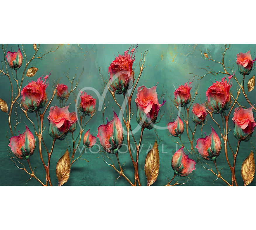 Papier Peint Roses d'Or Boréales