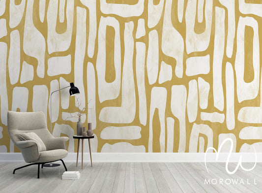 Papier Peint Gold and White Wall