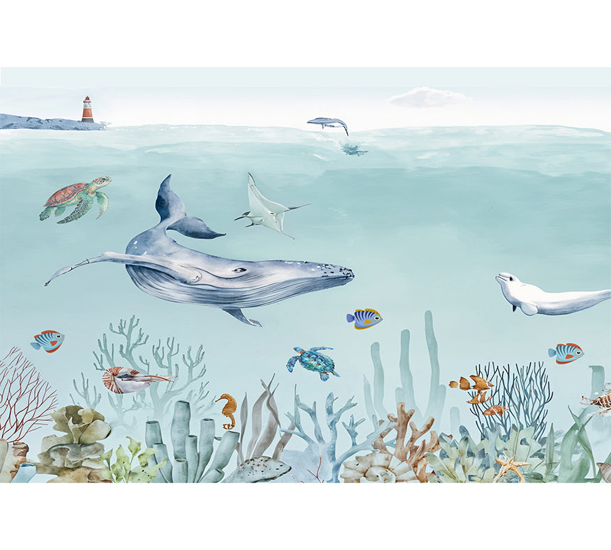 Papier Peint la baleine d'océan