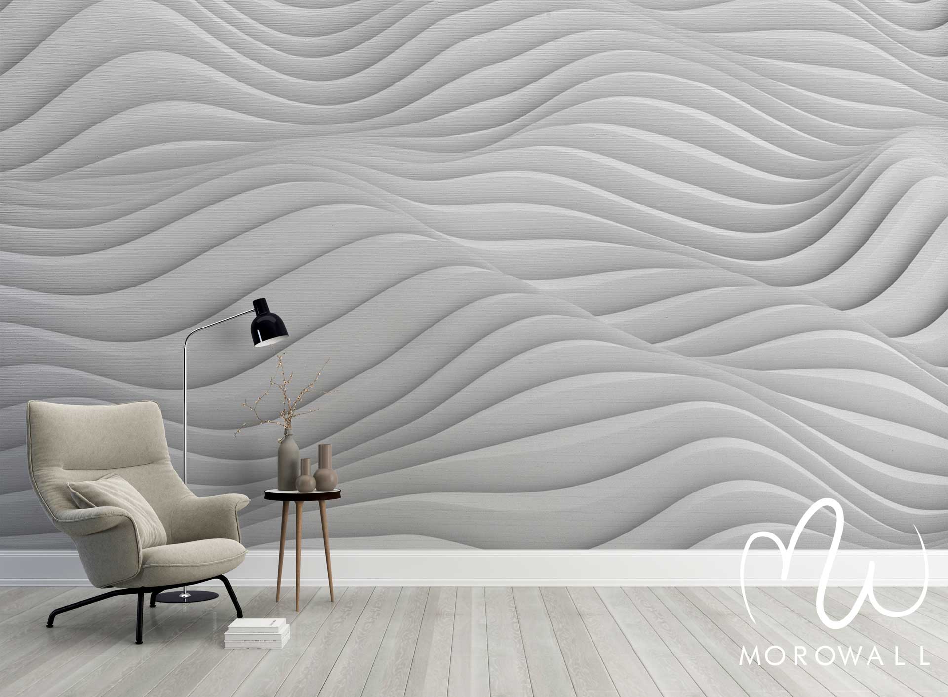 papier peint 3D WALL GREY WHITE - Morowall