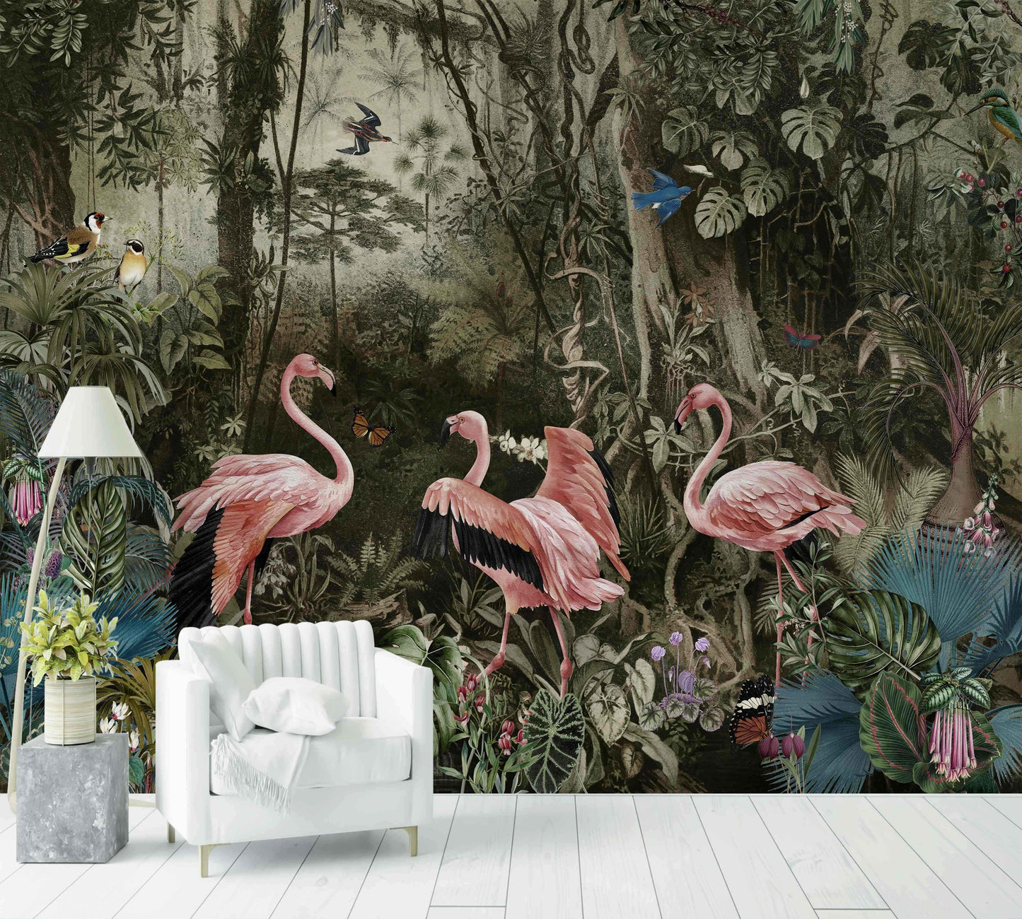 Papier Peint Flamingos - Morowall