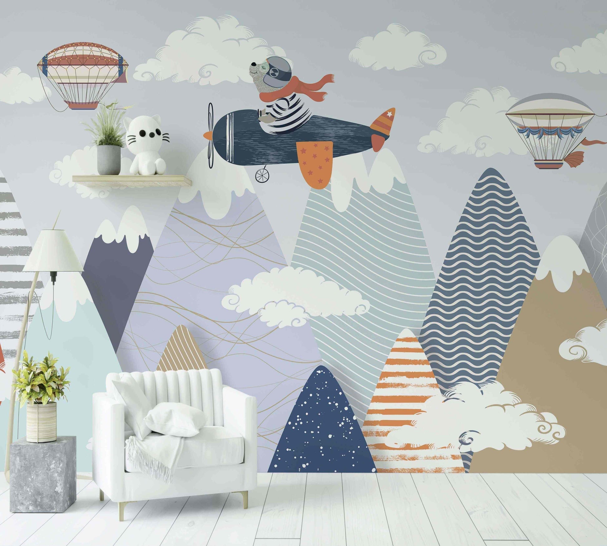 Papier Peint baby bear In the sky - Morowall