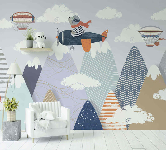 Papier Peint baby bear In the sky - Morowall