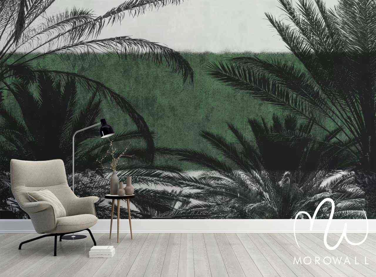 Papier Peint Black and Green - Morowall 