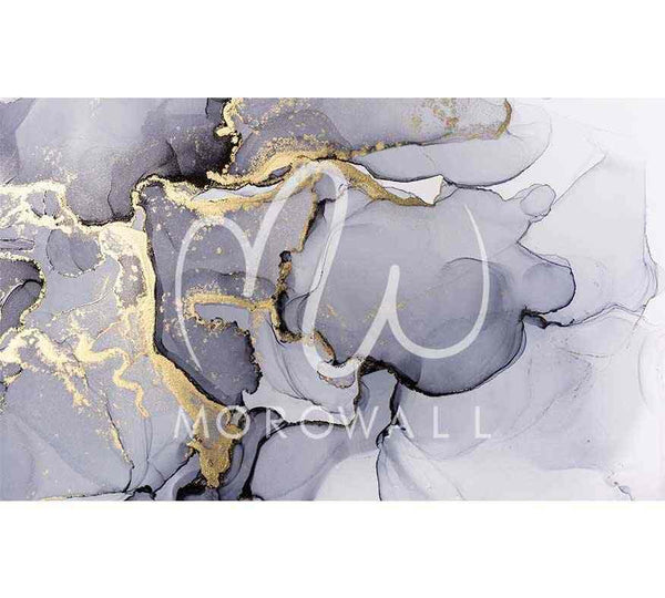 Papier Peint Grey & Gold Marble - Morowall